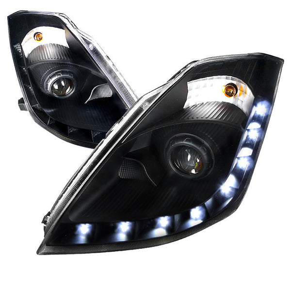 06 NISSAN 350Z HEADLIGHT PROJECTOR HEADLIGHTS BLACK