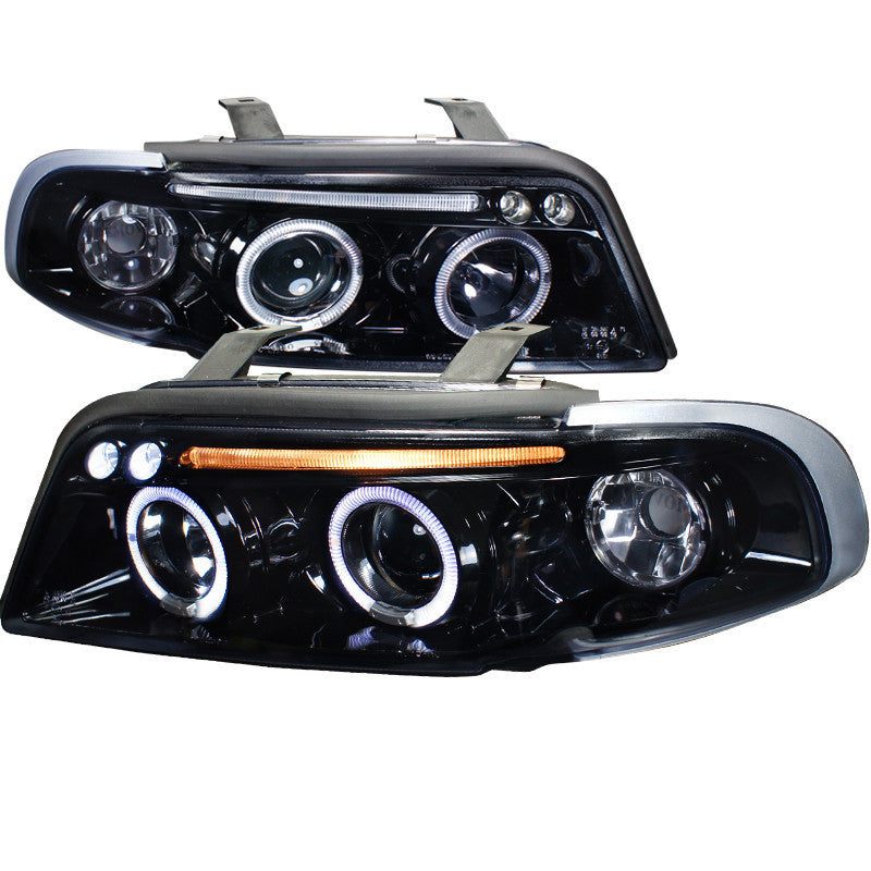 96-99 AUDI A4 HEADLIGHT PROJECTOR HEADLIGHT GLOSS BLACK HOUSING SMOKE LENS