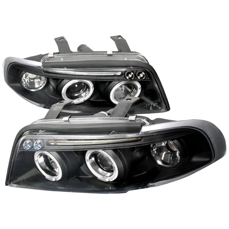 96-99 AUDI A4 HEADLIGHT HALO LED PROJECTOR BLACK