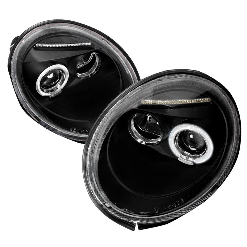98-05 VOLKSWAGEN BEETLE HEADLIGHT HALO LED PROJECTOR BLACK