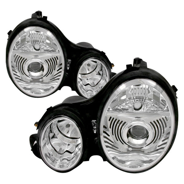 96-99 MERCEDES W210 HEADLIGHT E CLASS PROJECTOR HEADLIGHT CHROME HOUSING