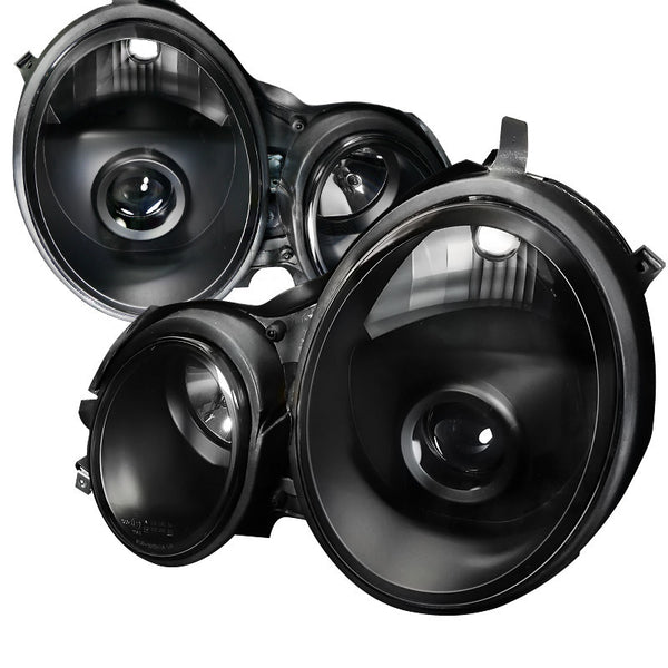 96-99 MERCEDES W210 HEADLIGHT E CLASS PROJECTOR HEADLIGHT BLACK HOUSING