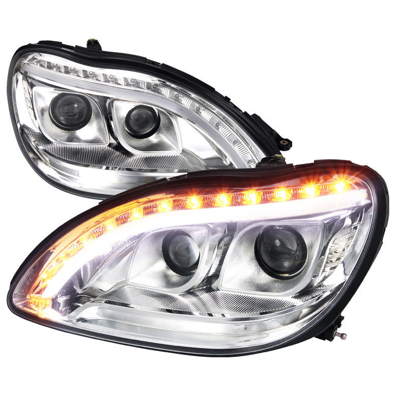 98-06 BENZ W220 HEADLIGHT PROJECTOR HEADLIGHT CHROME- NOT COMPATIBLE WITH FACTORY XENON