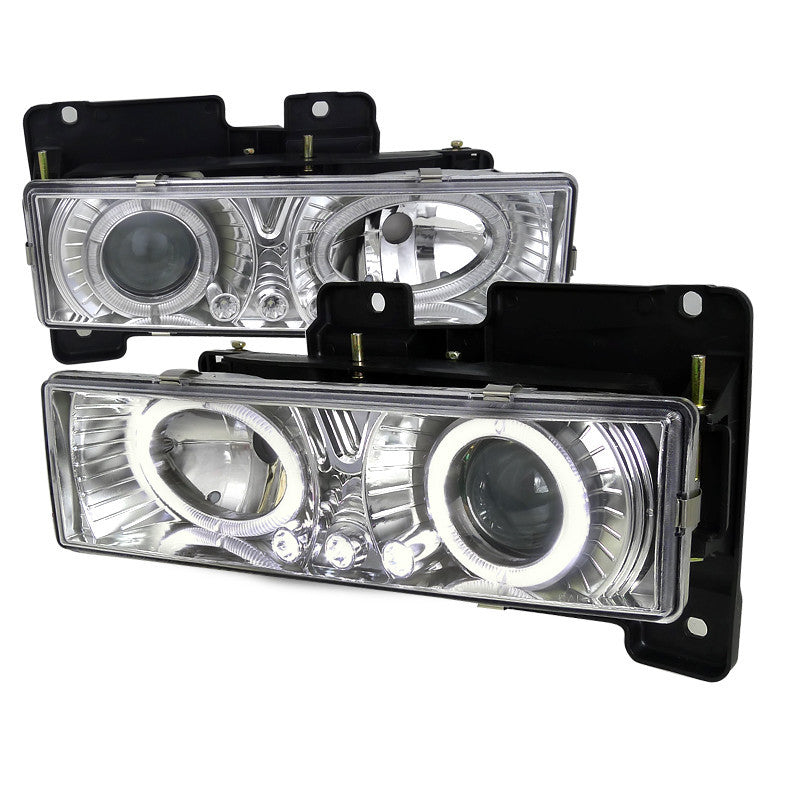 88-98 CHEVY C10 HEADLIGHT HALO PROJECTOR HEADLIGHTS WITH LED CHROME