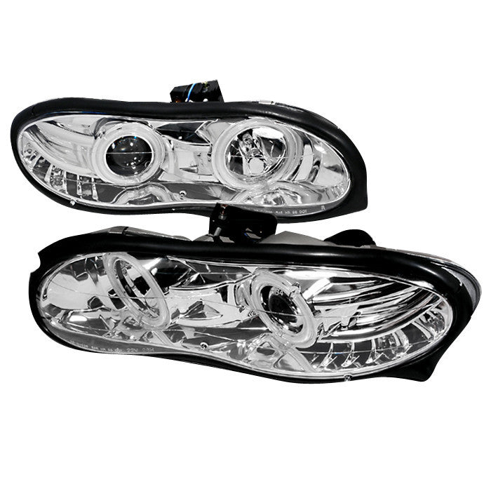 98-02 CHEVY CAMARO HEADLIGHT HALO PROJECTOR HEADLIGHTS CHROME