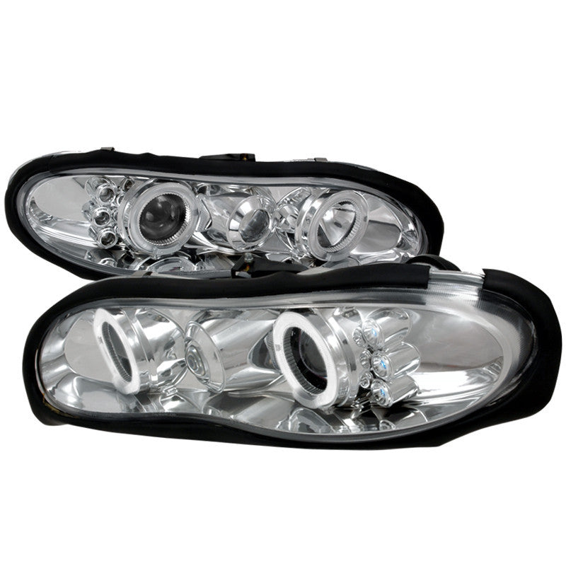 98-02 CHEVY CAMARO HEADLIGHT HALO LED PROJECTOR CHROME