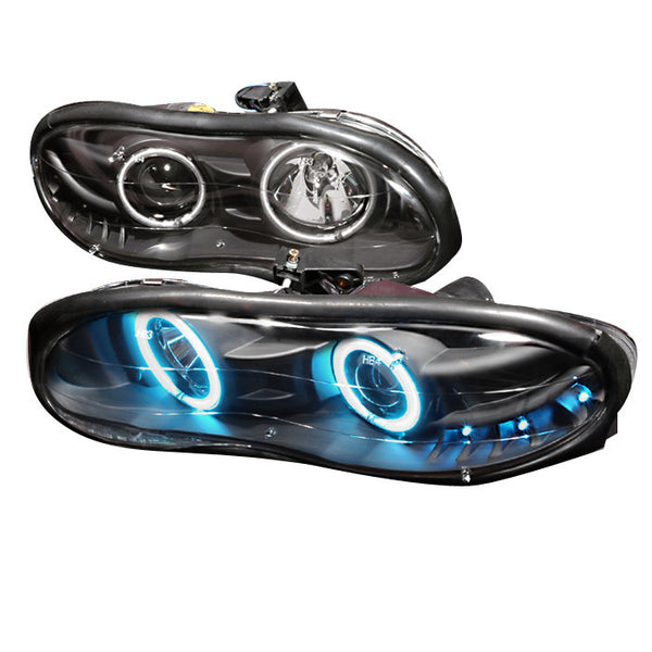 98-02 CHEVY CAMARO HEADLIGHT HALO PROJECTOR HEADLIGHTS BLACK