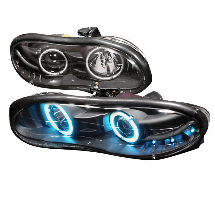 98-02 CHEVY CAMARO HEADLIGHT HALO PROJECTOR HEADLIGHTS BLACK