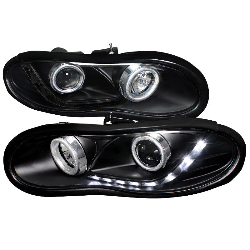 98-02 CHEVY CAMARO HEADLIGHT R8 STYLE PROJECTOR HEADLIGHT BLACK HOUSING