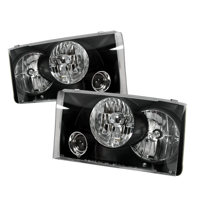 99-04 FORD F350 HEADLIGHT SUPER DUTY PROJECTOR BLACK