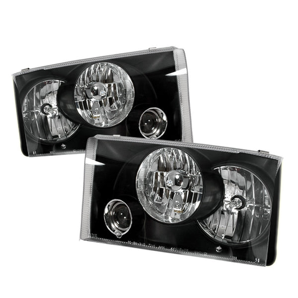 99-04 FORD F250 HEADLIGHT SUPER DUTY PROJECTOR BLACK