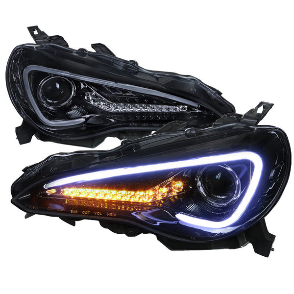 12-14 SCION FRS HEADLIGHT PROJECTOR HEADLIGHTS GLOSSY BLACK SMOKED LENS