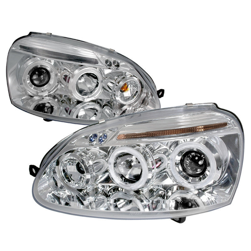 06-08 VOLKSWAGEN GOLF HEADLIGHT HALO LED PROJECTOR CHROME