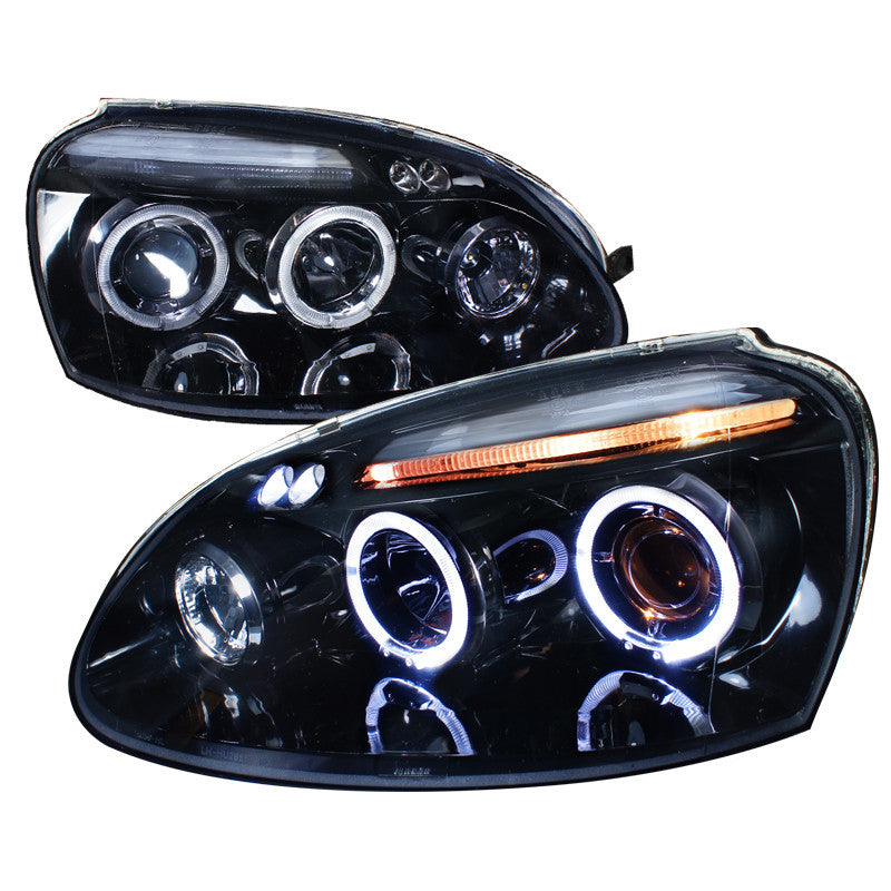 06-08 VOLKSWAGEN GOLF HEADLIGHT PROJECTOR HEADLIGHT GLOSS BLACK HOUSING SMOKE LENS ALSO FITS GTI