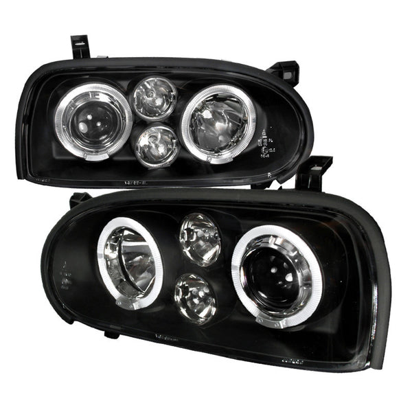 93-98 VOLKSWAGEN GOLF HEADLIGHT HALO PROJECTOR HEADLIGHT BLACK HOUSING