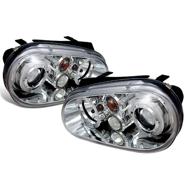 99-05 VOLKSWAGEN GOLF HEADLIGHT HALO LED PROJECTOR CHROME