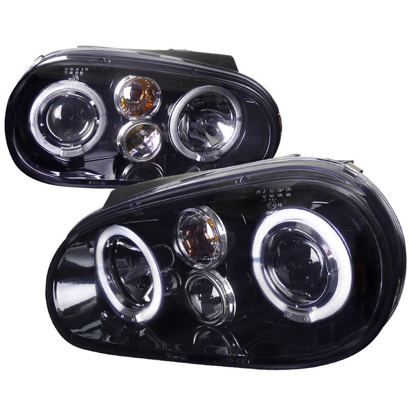 99-03 VOLKSWAGEN GOLF HEADLIGHT PROJECTOR HEADLIGHT GLOSS BLACK HOUSING SMOKE LENS