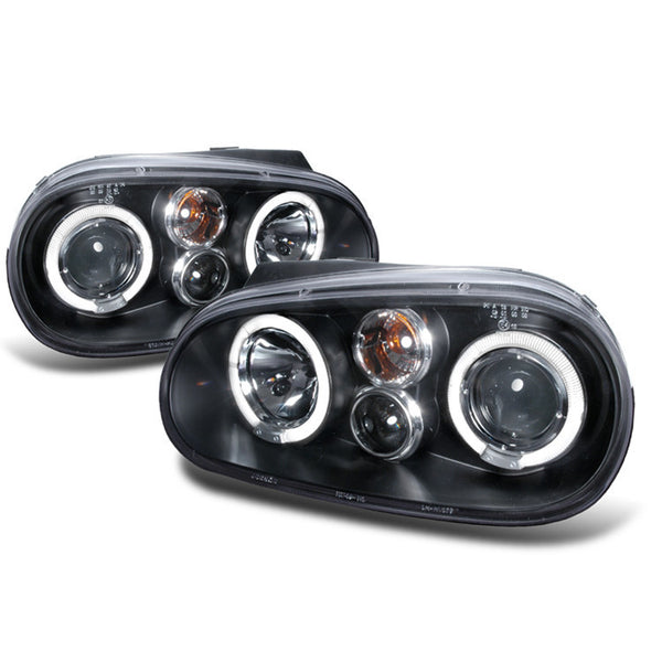 99-05 VOLKSWAGEN GOLF HEADLIGHT HALO LED PROJECTOR BLACK