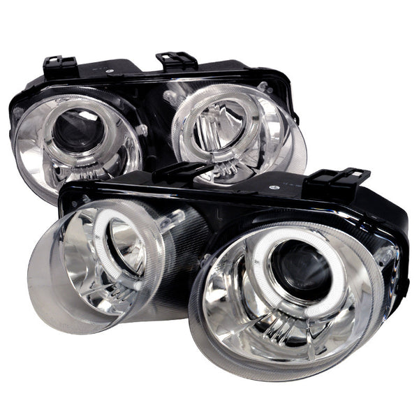 98-01 ACURA INTEGRA HEADLIGHT 2/4 DOORS DUAL HALO PROJECTOR HEADLIGHTS CHROME
