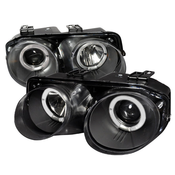 98-01 ACURA INTEGRA HEADLIGHT 2/4 DOORS DUAL HALO PROJECTOR HEADLIGHTS BLACK