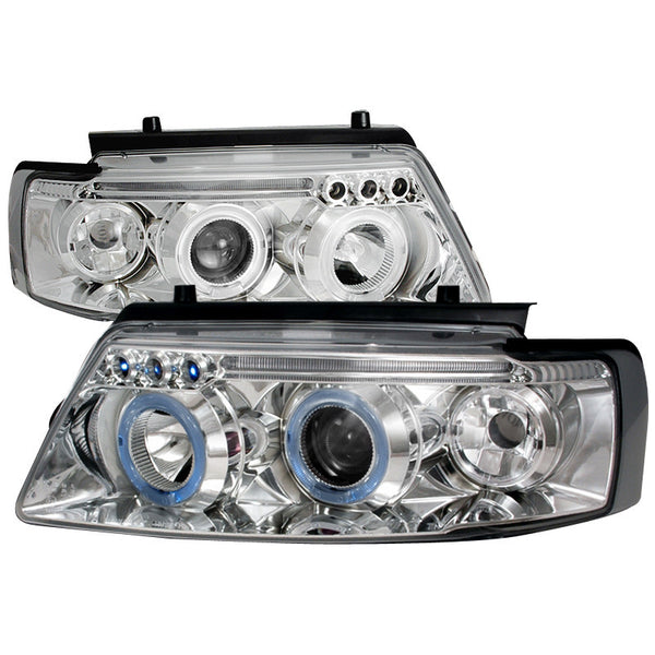 97-00 VOLKSWAGEN PASSAT HEADLIGHT HALO LED PROJECTOR CHROME
