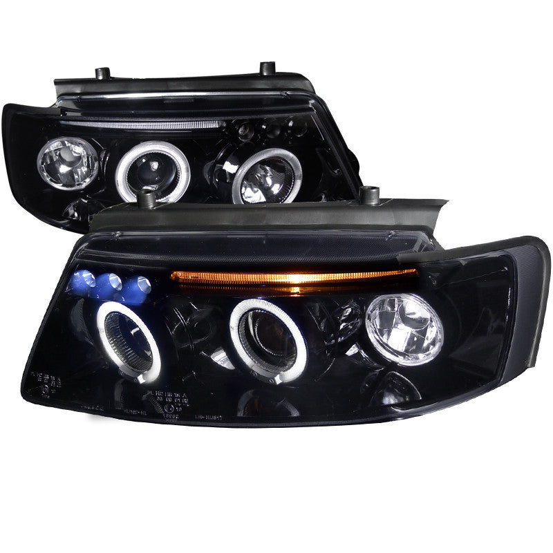 97-00 VOLKSWAGEN PASSAT HEADLIGHT SMOKED LENS GLOSS BLACK HOUSING PROJECTOR HEADLIGHTS