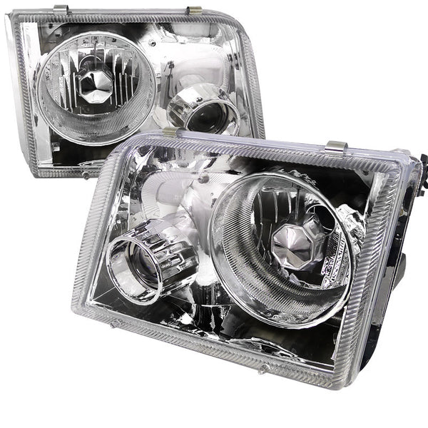 93-97 FORD RANGER HEADLIGHT PROJECTOR LIGHTS CHROME