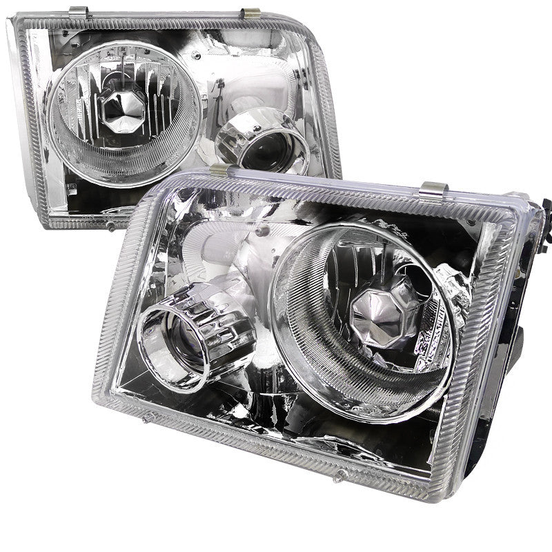 93-97 FORD RANGER HEADLIGHT PROJECTOR LIGHTS CHROME