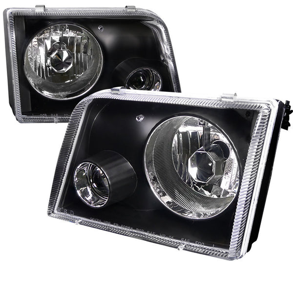 93-97 FORD RANGER HEADLIGHT PROJECTOR LIGHTS BLACK