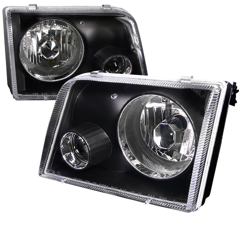 93-97 FORD RANGER HEADLIGHT PROJECTOR LIGHTS BLACK