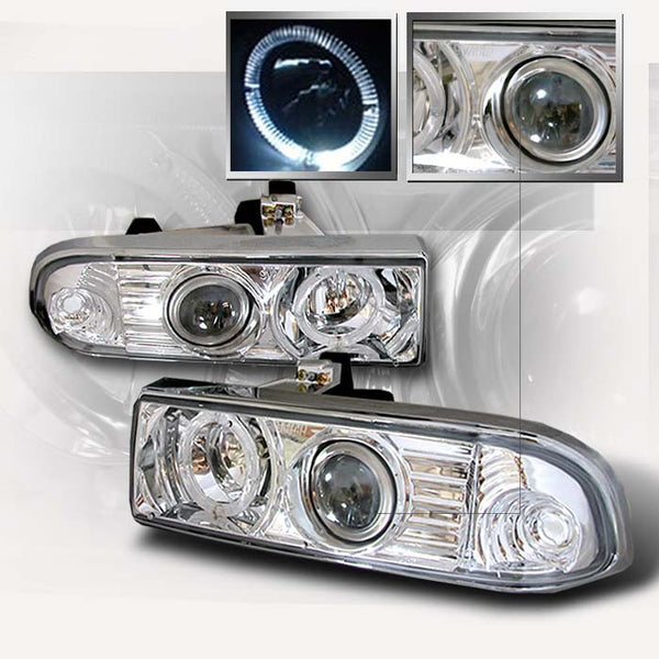 98-04 CHEVY S10 HEADLIGHT HALO PROJECTOR HEADLIGHTS CHROME