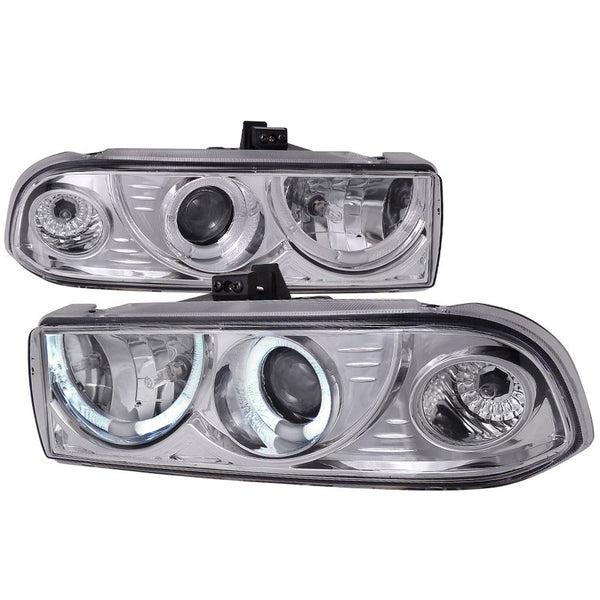 98-04 CHEVY S10 HEADLIGHT DUAL HALO PROJECTOR HEADLIGHTS CHROME