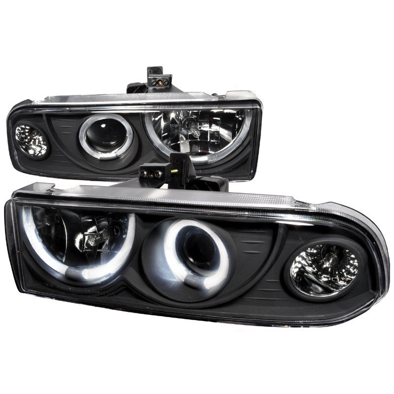 98-04 CHEVY S10 HEADLIGHT DUAL HALO PROJECTOR HEADLIGHTS BLACK