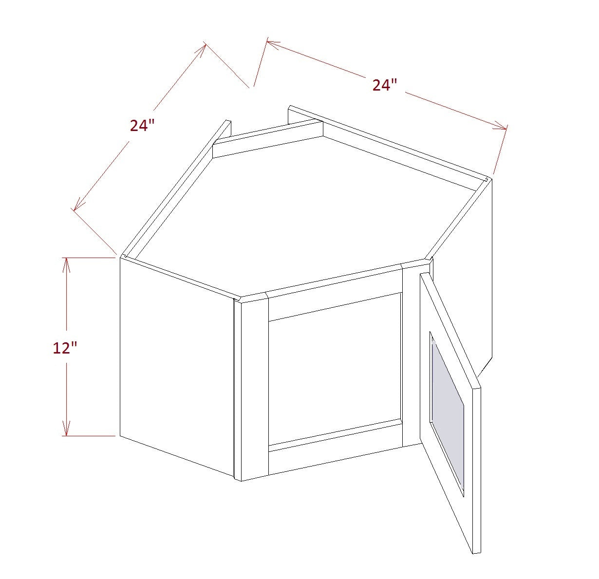 Diagonal Corner Stacker Wall Cabinets